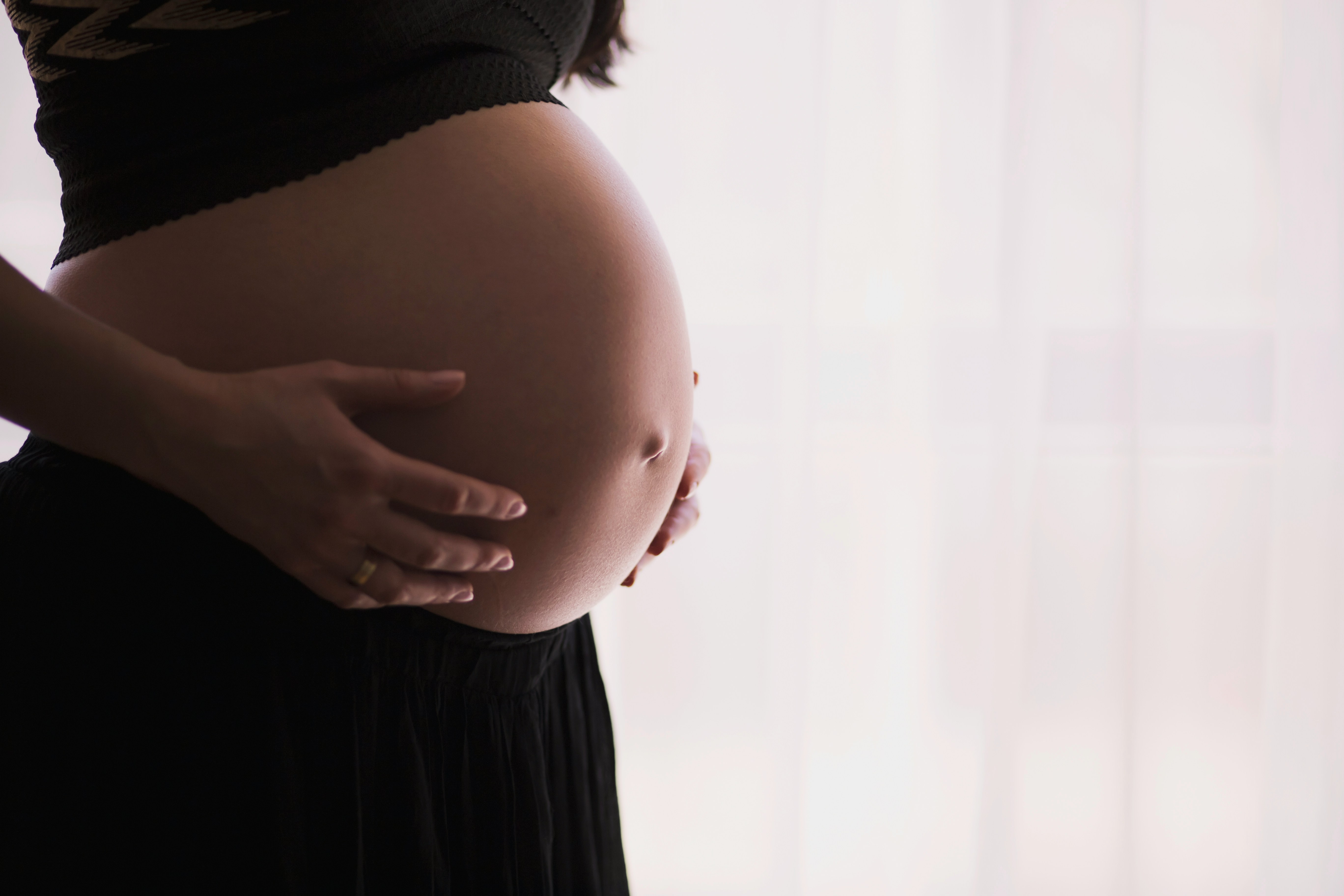 Pregnant woman in peaceful meditation